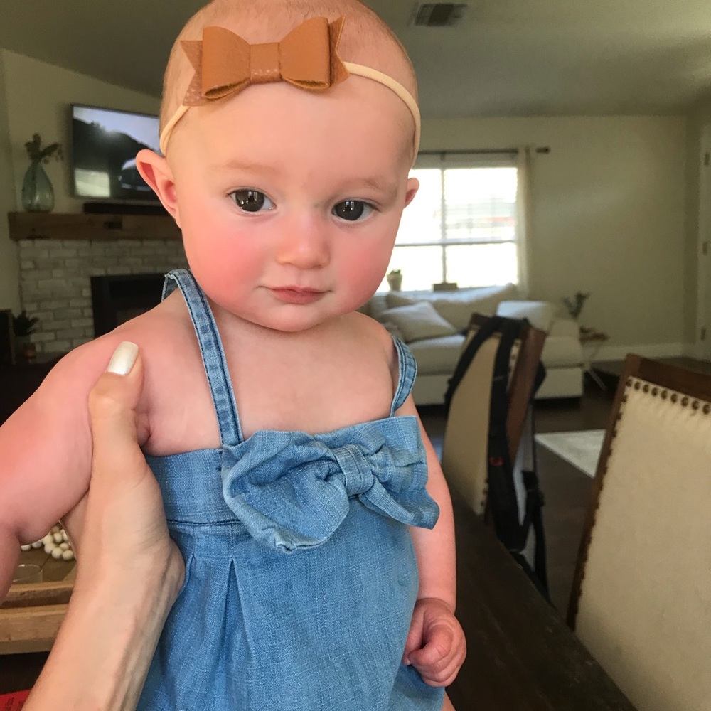 Ruffle butts Denim romper 3 - 6 months